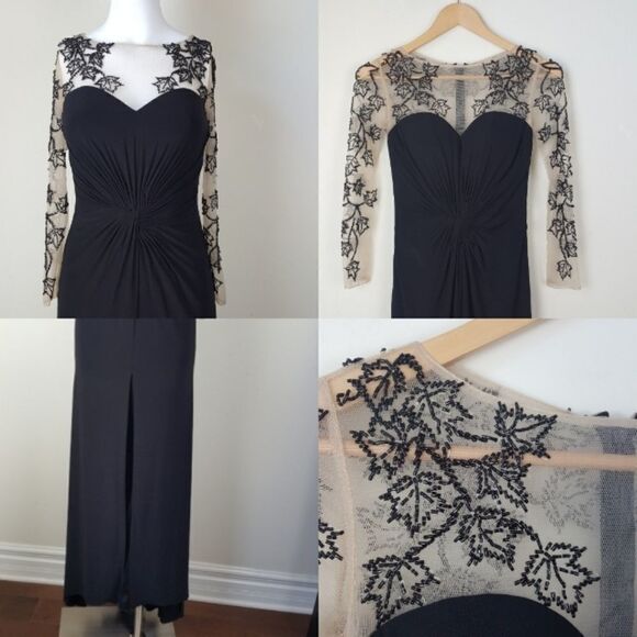 Coya Collection Maxi Front Slit Beaded Leaves - Picture 3 of 13